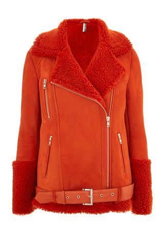 Topshop + Clayton Shearling Biker Jacket