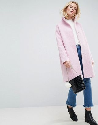 ASOS + Oversized Coat in Wool Blend With Funnel Neck