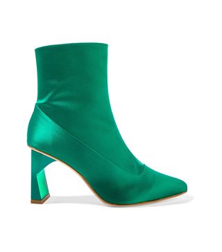 Tibi + Alexis Satin Ankle Boots