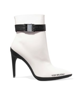 Off-White + For Walking Printed Leather Ankle Boots