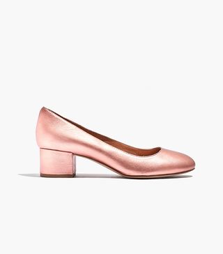 Madewell + The Elle Pump in Metallic Blush