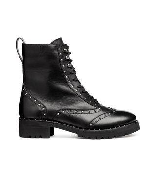 H&M + Leather Boots With Studs