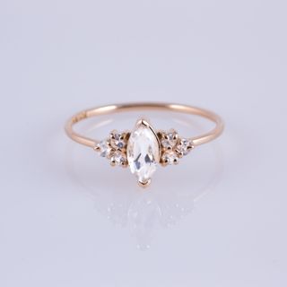 Carried Jewels + White Sapphire French Kiss Ring