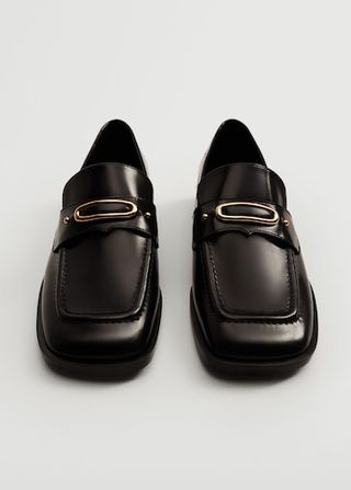 Mango + Buckle Leather Moccasins