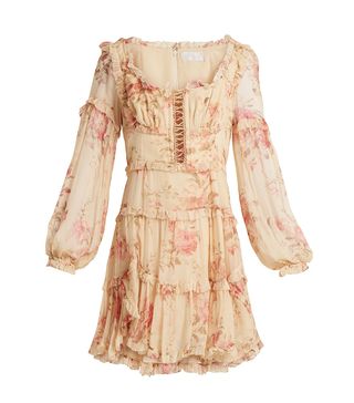 Zimmermann + Corsair Frill Floral-Print Silk-Georgette Dress