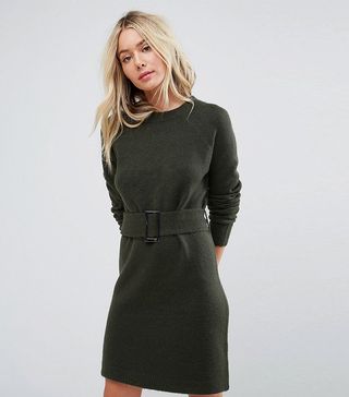 ASOS + Knitted Mini Dress With Belt