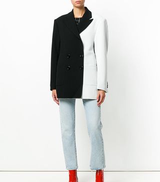 Marques'Almeida + Two Tone Double Breasted Coat