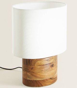 Zara Home + Table Lamp With Wooden Base