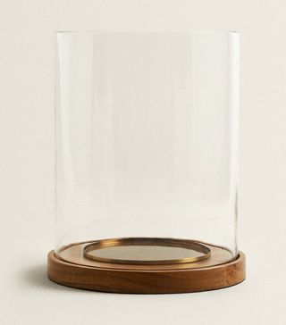 Zara Home + Wood and Glass Lantern