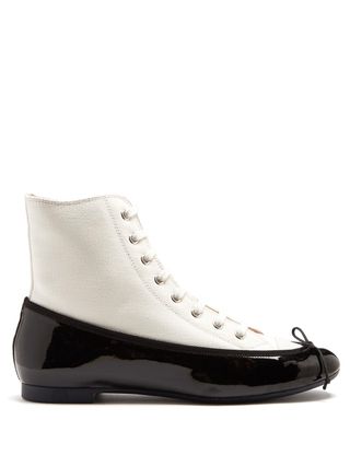 Marco de Vincenzo + Ballet High-Top Canvas and Leather Trainers