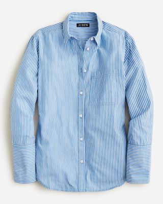 J.Crew + Garçon Cotton-Blend Voile Shirt in Tidewater Stripe