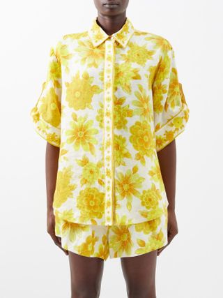 Alémais + Sonny Floral-Print Linen Shirt