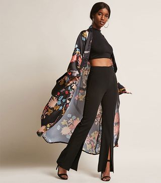 Forever 21 + Floral Satin Kimono