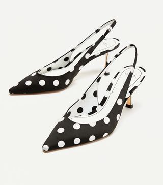 Zara + Polka Dot High Heel Court Shoes