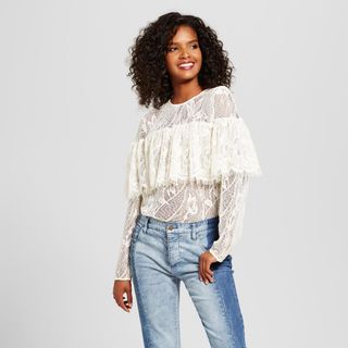Who What Wear + Layered Lace Top