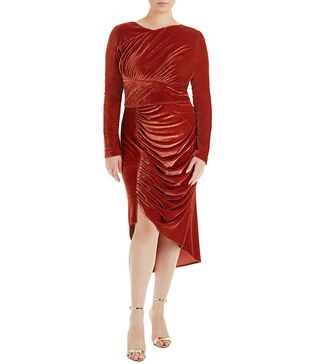 Christian Siriano + Ruched Velvet Dress
