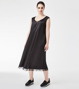Marina Rinaldi + Long Stretch Satin Dress