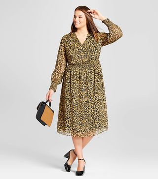 Who What Wear + Plus-Size Smocked-Waist Dress