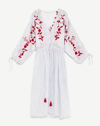 Zara + Embroidered Dress