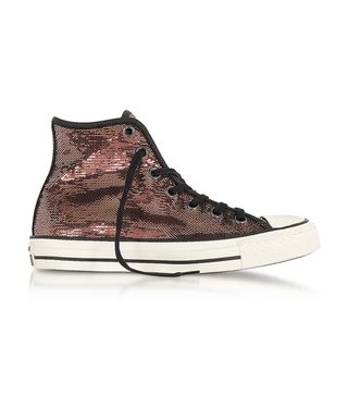 Converse + Chuck Taylor All Star High Distressed Ox Copper & Black Sequins Sneakers