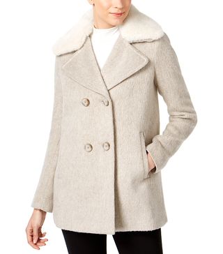INC International Concepts + Faux-Fur-Trim Peacoat, Created for Macy's
