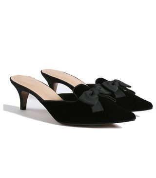 M&S Collection + Kitten Heel Bow Mule Shoes