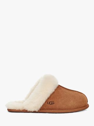 UGG + Scuffette Sheepskin and Suede Slippers