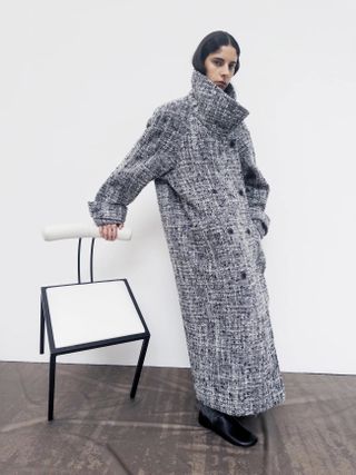 Raey + Oversized Belted Funnel-Neck Blanket Coat