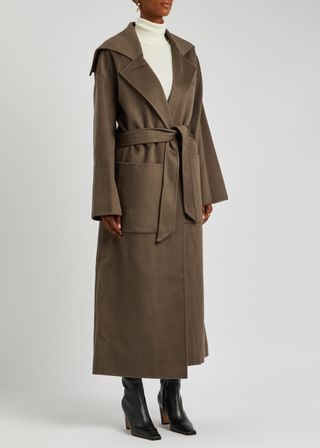 Nanushka + Ruta Belted Wool-Blend Coat