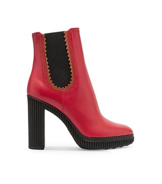 Tod's + Leather Platform Ankle Boots