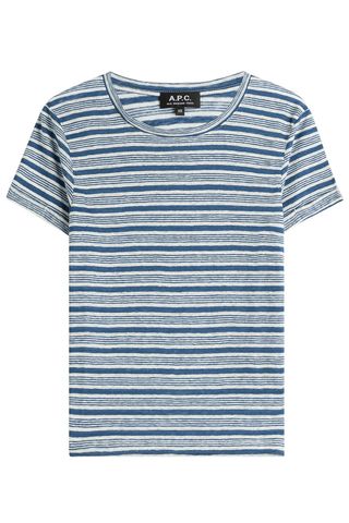 A.P.C. + Striped Linen T-Shirt