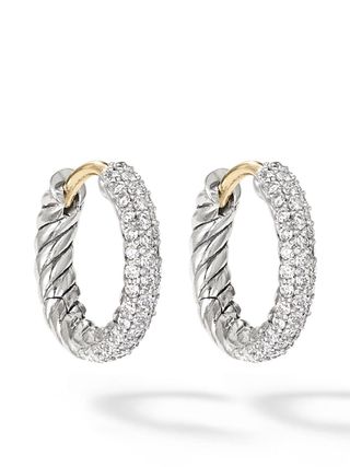 David Yurman + Pavé diamond huggie hoop earrings