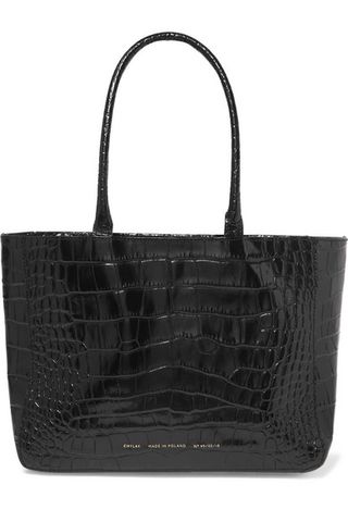 Chylak + Glossed Croc-Effect Leather Tote
