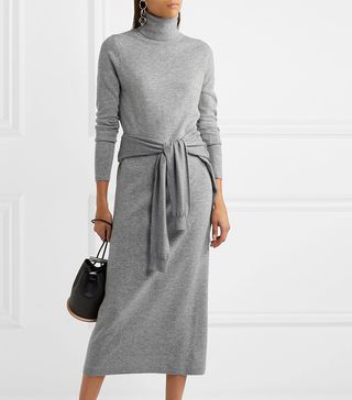 Allude + Wool and Cashmere-Blend Turtleneck Midi Dress