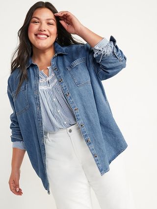 Gap + Oversized Boyfriend Utility-Pocket Jean Shirt