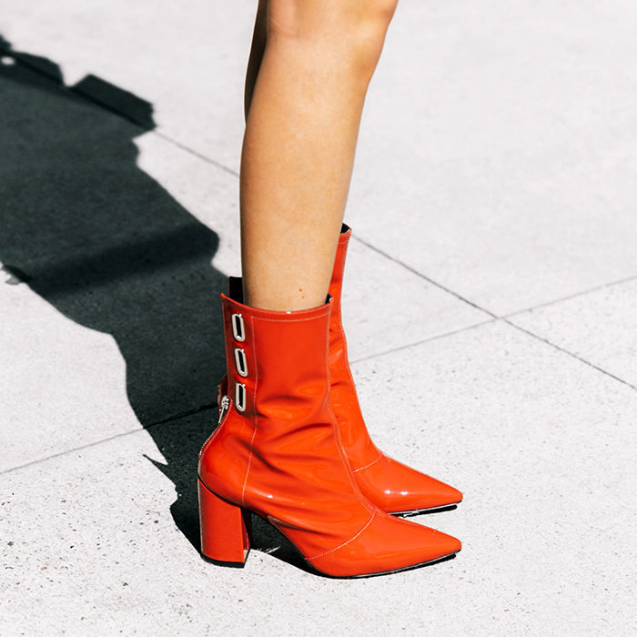 Patent ankle boots outlet outfit