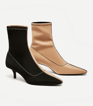 Zara + Two-Tone High Heel Ankle Boots