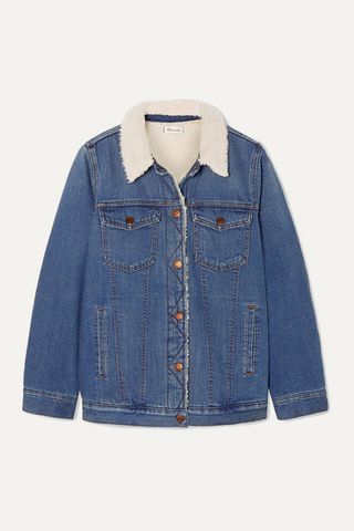 Madewell + Faux Shearling-Trimmed Denim Jacket