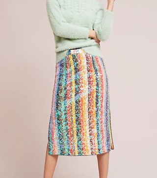 Anthropologie + Sequined Palette Midi Skirt