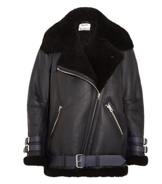 Acne + Velocite Leather-Trimmed Shearling Jacket