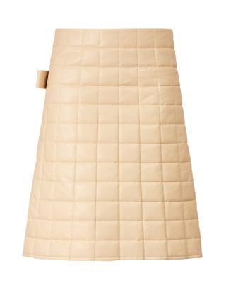 Bottega Veneta + High-Rise Quilted Leather Skirt