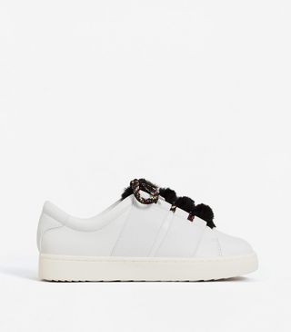 Mango + Fur Lace-Up Sneakers