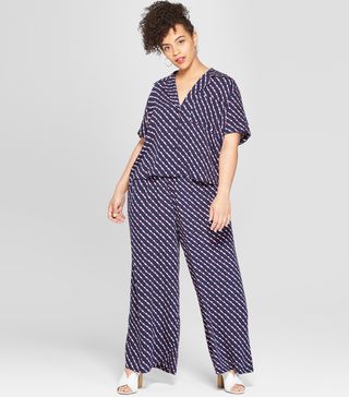 Who What Wear + Polka Dot Short Sleeve Cropped Pajama Shirt