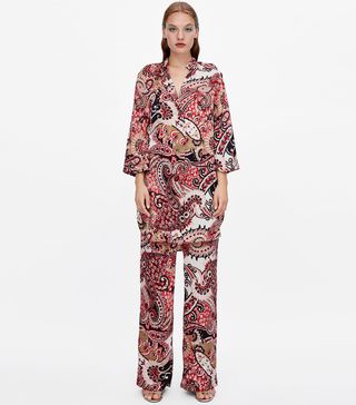 Zara + Paisley Printed Oversized Blouse