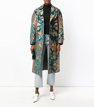 Ermanno Gallamini + Oversized Floral Jacquard Coat