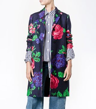 MSGM + Floral Single Breasted Coat