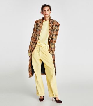 Zara + Checked Coat Details