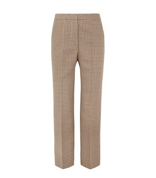 Stella McCartney + Cropped Checked Wool Flared Pants