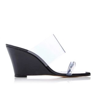 Maryam Nassir Zadeh + Olympia PVC-Trimmed Leather Wedge Heels