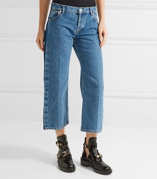 Balenciaga + Rockabilly Cropped Low-Rise Wide-Leg Jeans